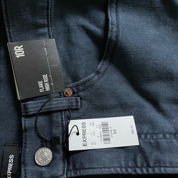NEW Express Size 10 High Rise Flare jeans - Picture 6 of 7